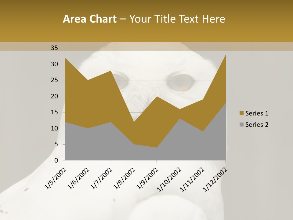 A White Owl Sitting On Top Of A Wooden Table PowerPoint Template