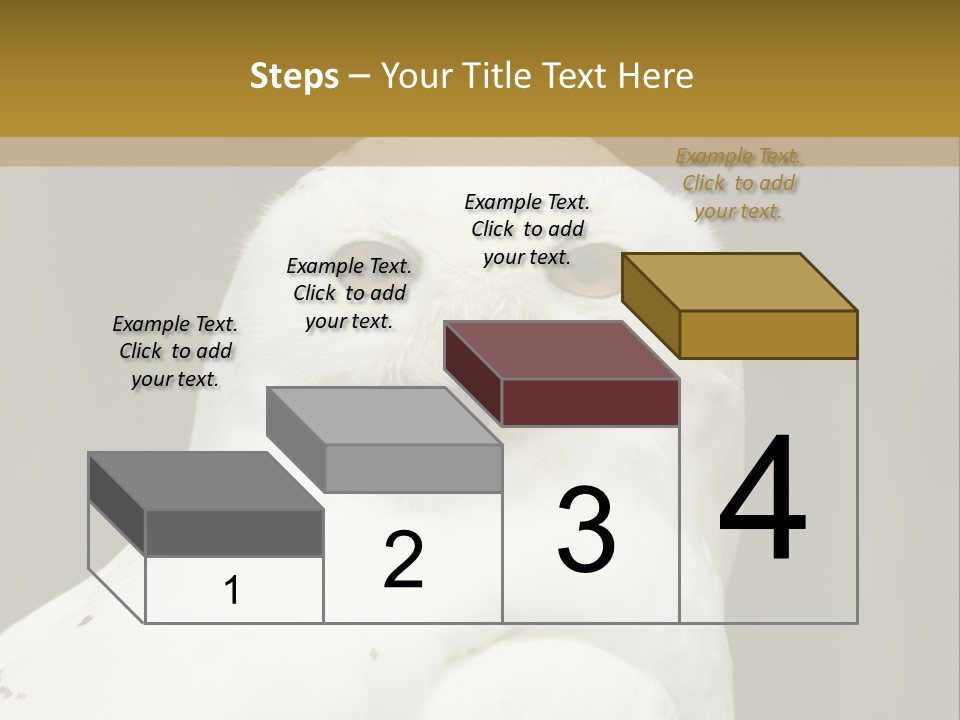 A White Owl Sitting On Top Of A Wooden Table PowerPoint Template