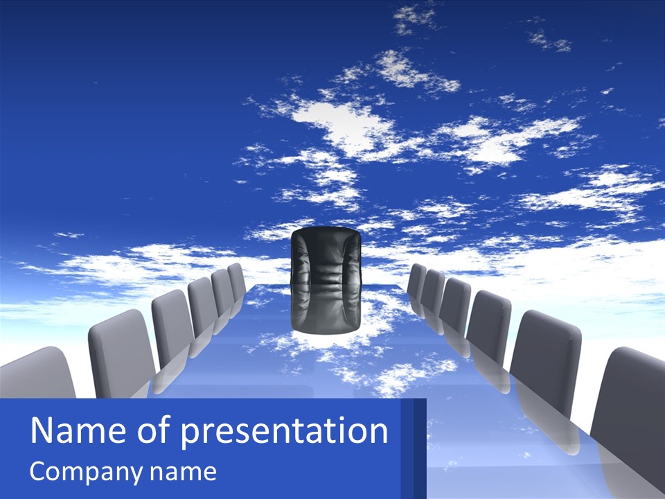 A Powerpoint Presentation With A Blue Sky And Clouds In The Background PowerPoint Template