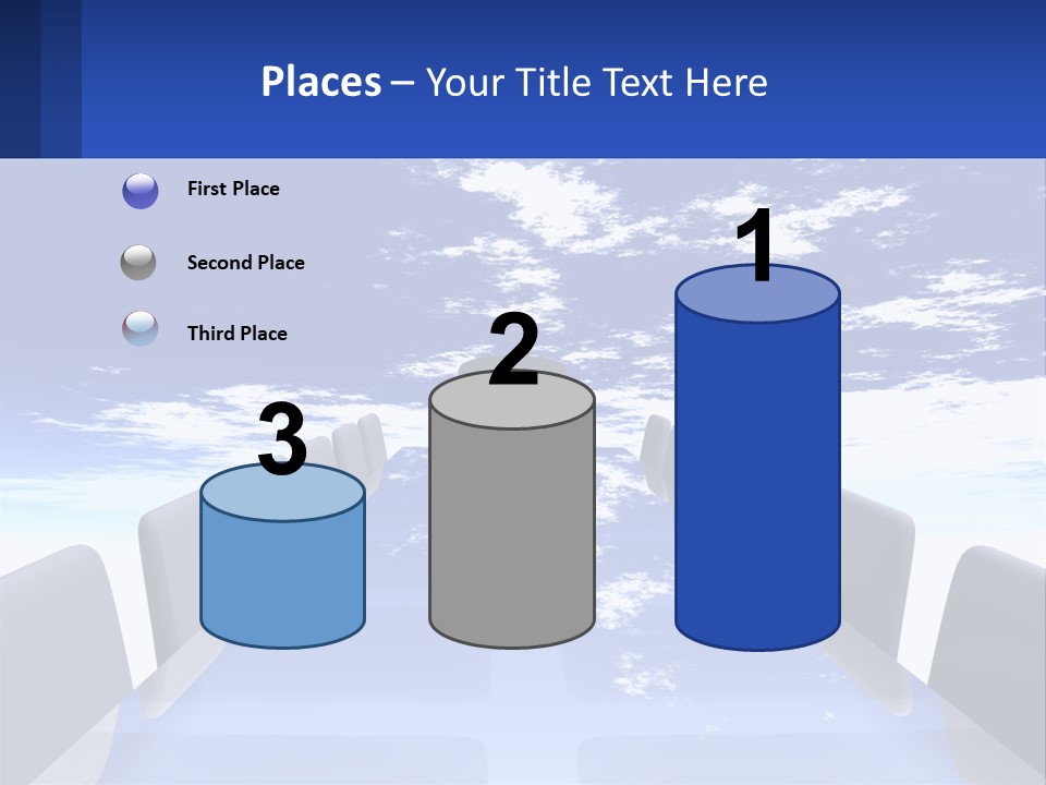 A Powerpoint Presentation With A Blue Sky And Clouds In The Background PowerPoint Template