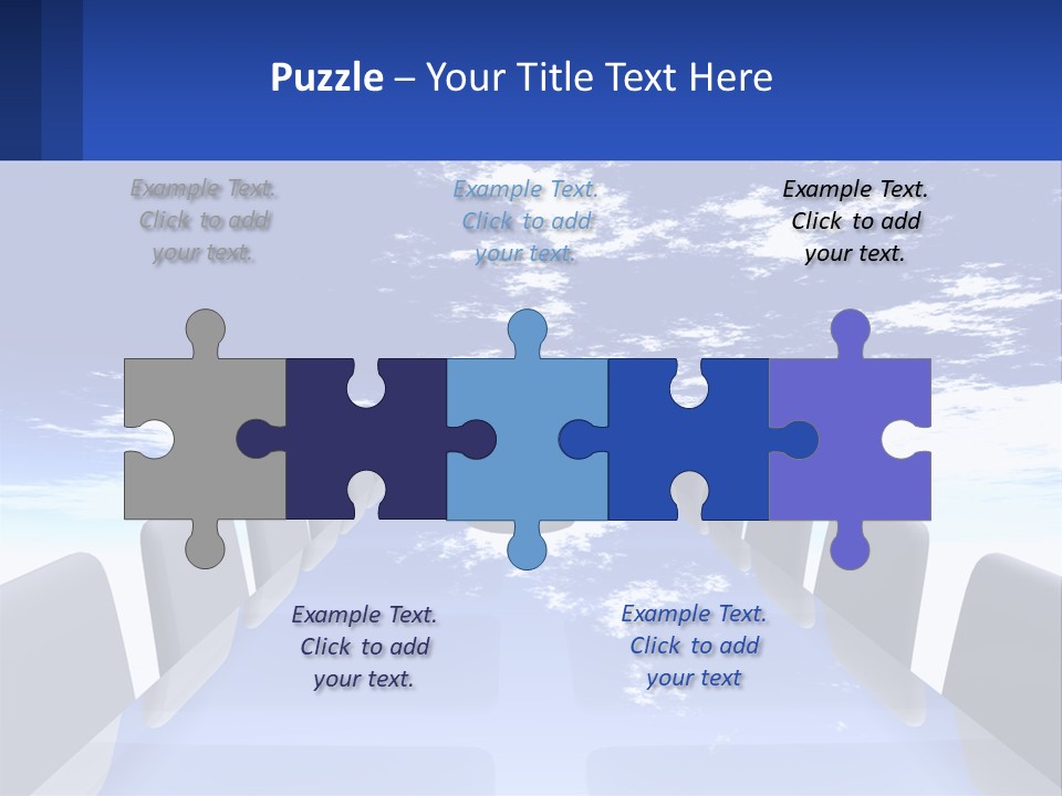 A Powerpoint Presentation With A Blue Sky And Clouds In The Background PowerPoint Template