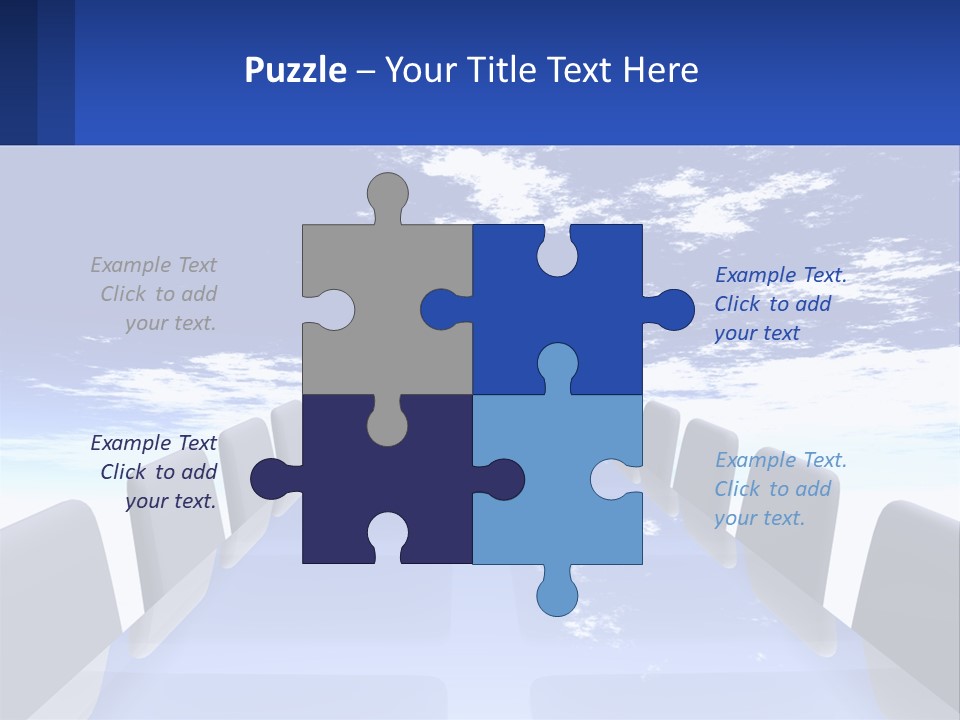 A Powerpoint Presentation With A Blue Sky And Clouds In The Background PowerPoint Template