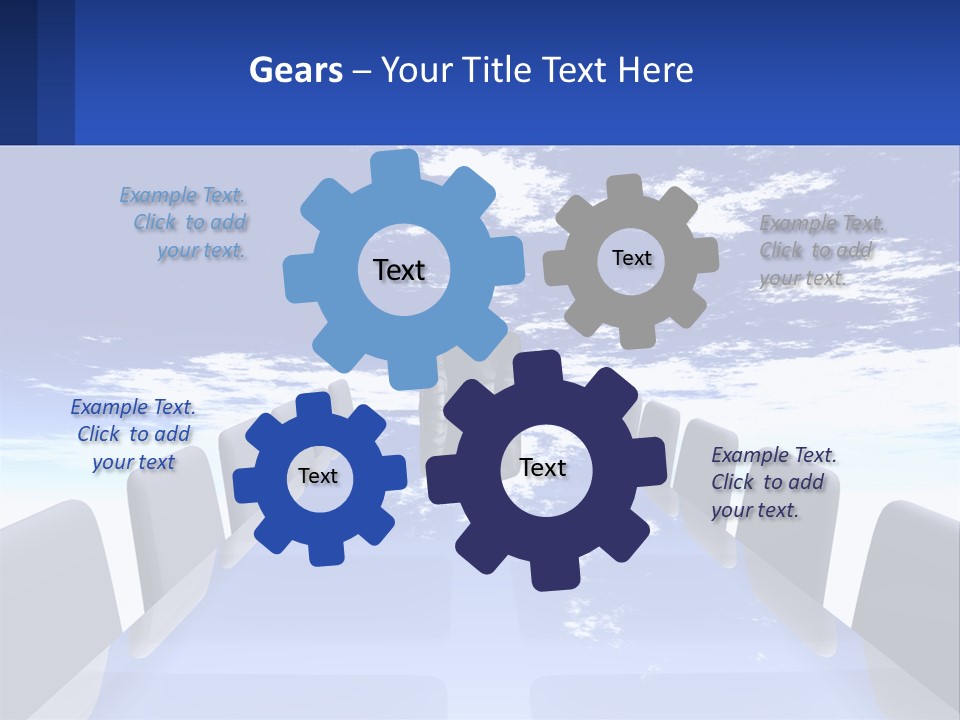 A Powerpoint Presentation With A Blue Sky And Clouds In The Background PowerPoint Template