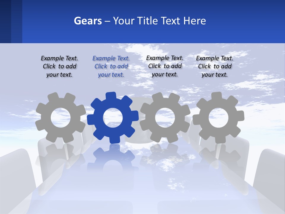 A Powerpoint Presentation With A Blue Sky And Clouds In The Background PowerPoint Template