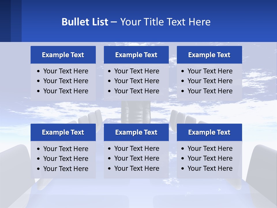 A Powerpoint Presentation With A Blue Sky And Clouds In The Background PowerPoint Template