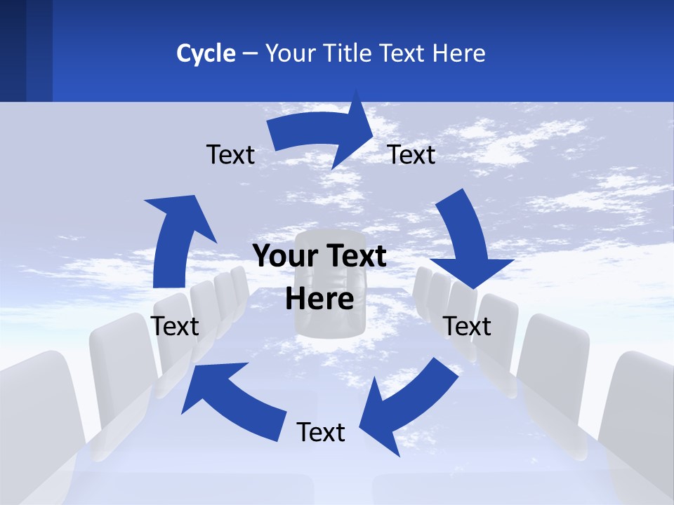 A Powerpoint Presentation With A Blue Sky And Clouds In The Background PowerPoint Template