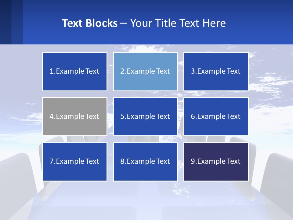 A Powerpoint Presentation With A Blue Sky And Clouds In The Background PowerPoint Template