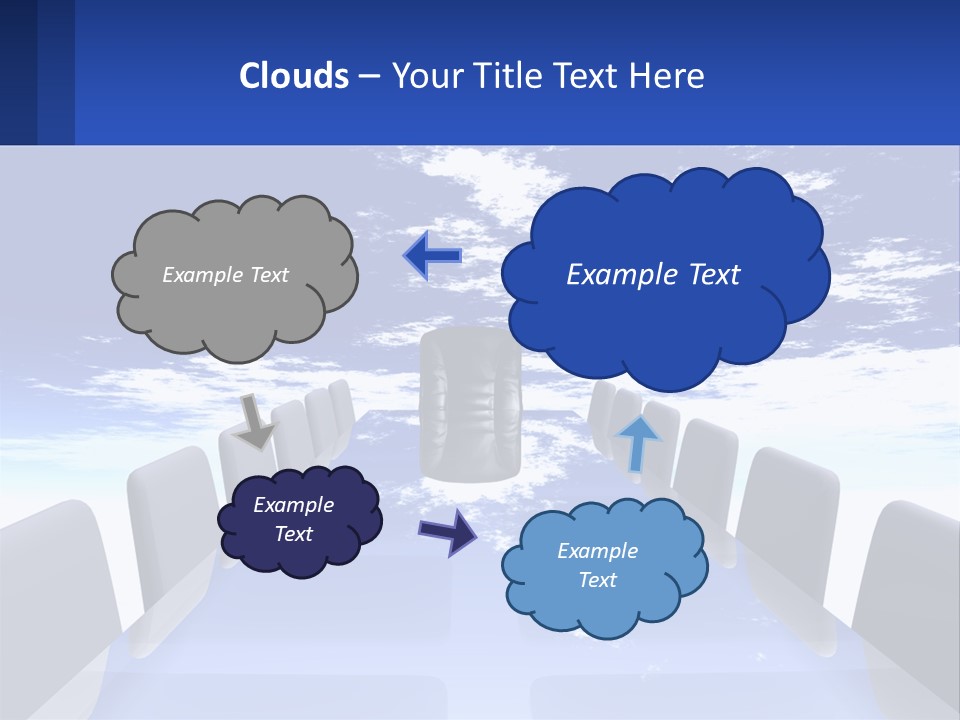 A Powerpoint Presentation With A Blue Sky And Clouds In The Background PowerPoint Template