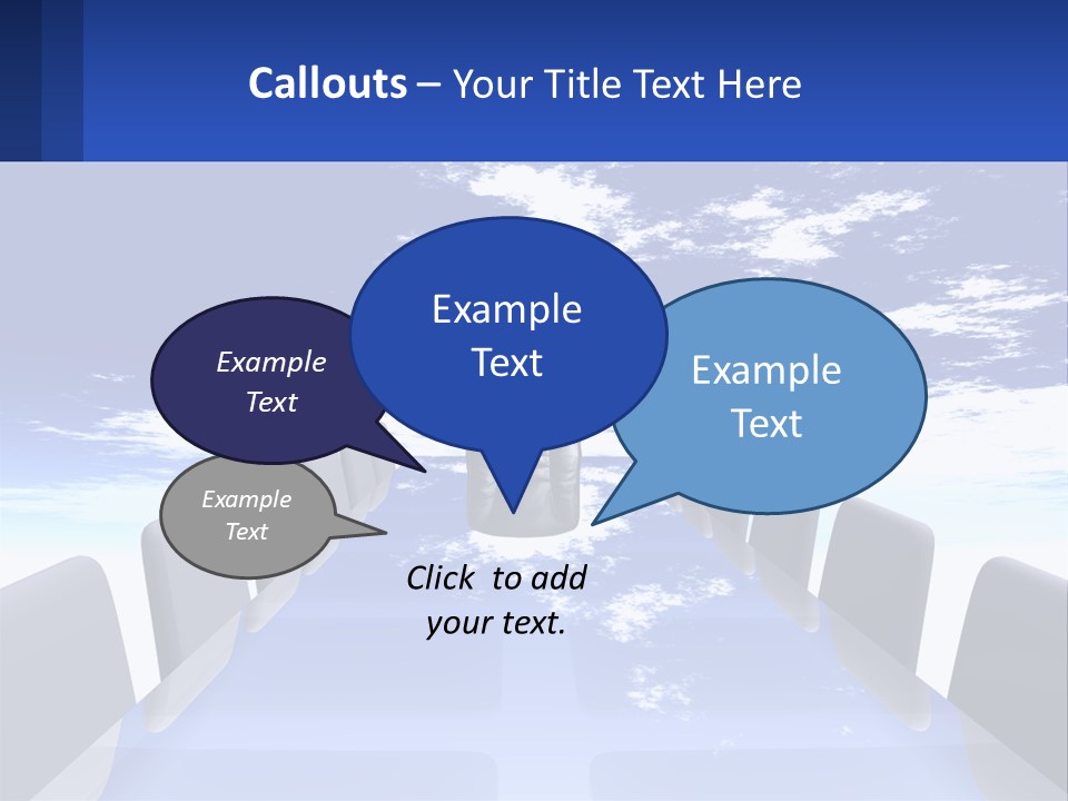 A Powerpoint Presentation With A Blue Sky And Clouds In The Background PowerPoint Template