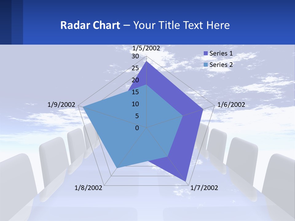 A Powerpoint Presentation With A Blue Sky And Clouds In The Background PowerPoint Template