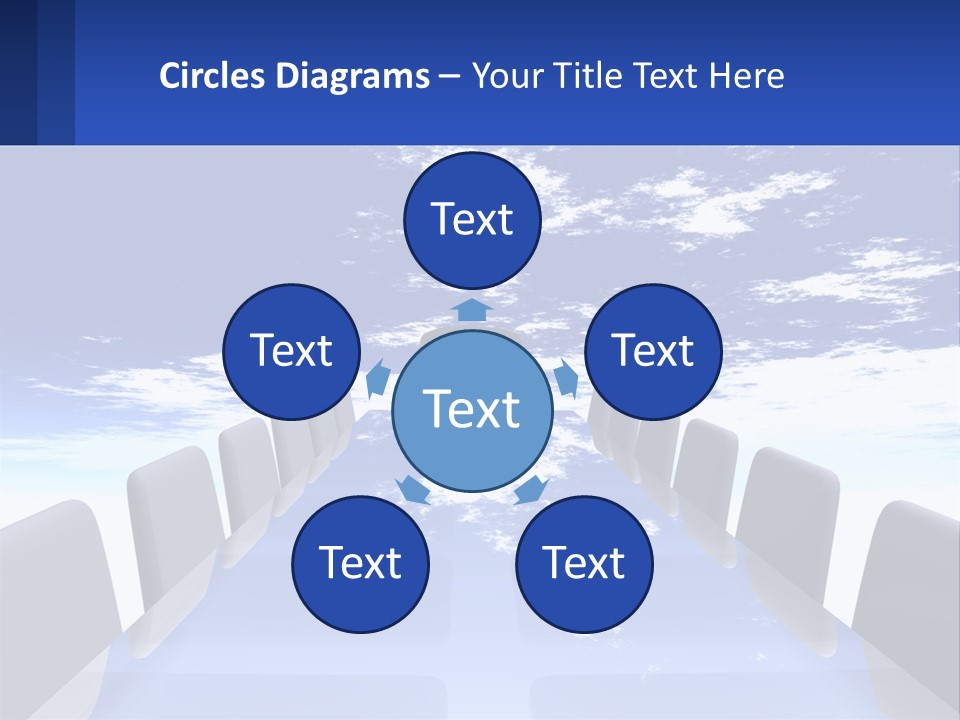 A Powerpoint Presentation With A Blue Sky And Clouds In The Background PowerPoint Template