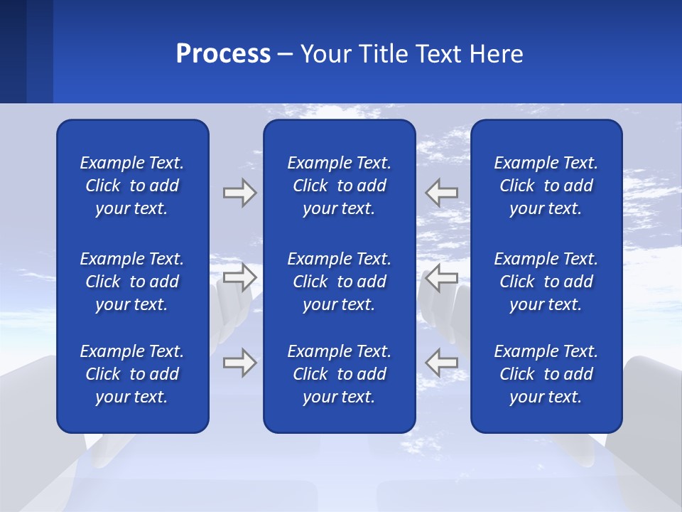 A Powerpoint Presentation With A Blue Sky And Clouds In The Background PowerPoint Template