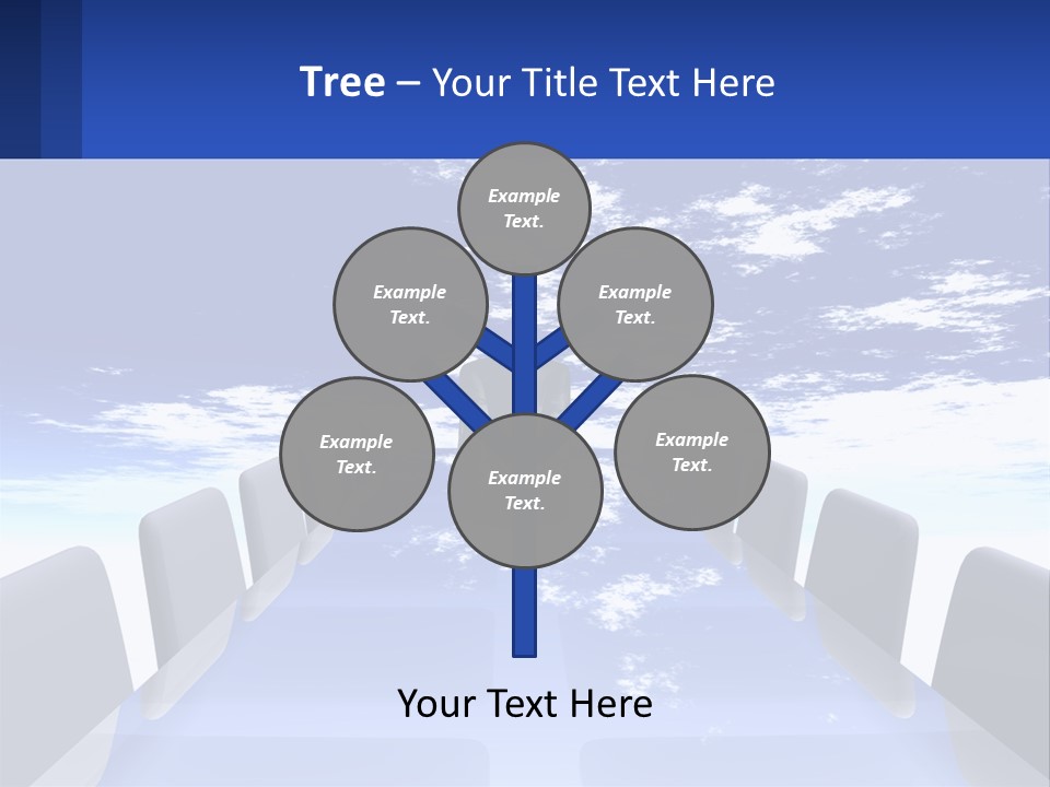 A Powerpoint Presentation With A Blue Sky And Clouds In The Background PowerPoint Template