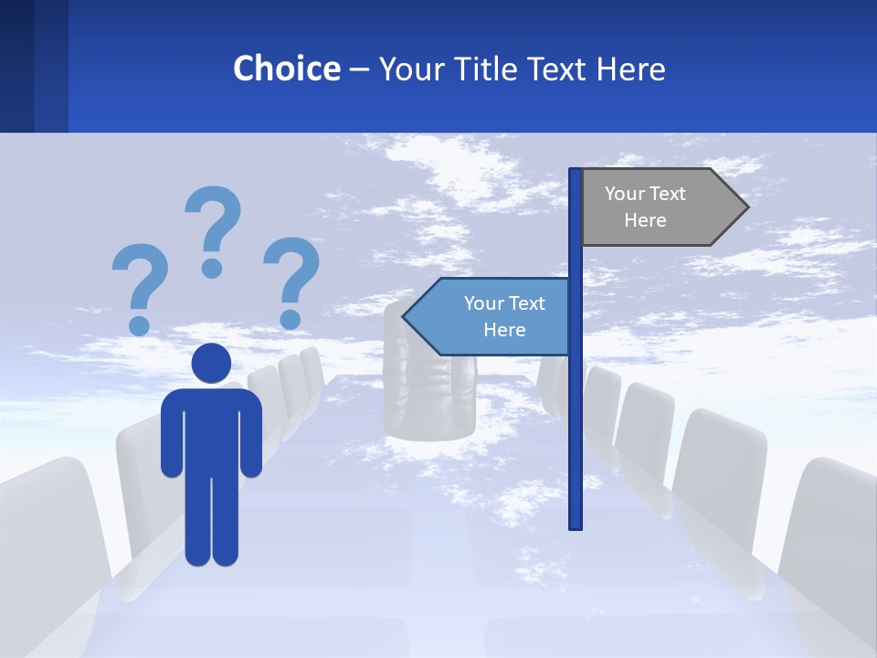 A Powerpoint Presentation With A Blue Sky And Clouds In The Background PowerPoint Template