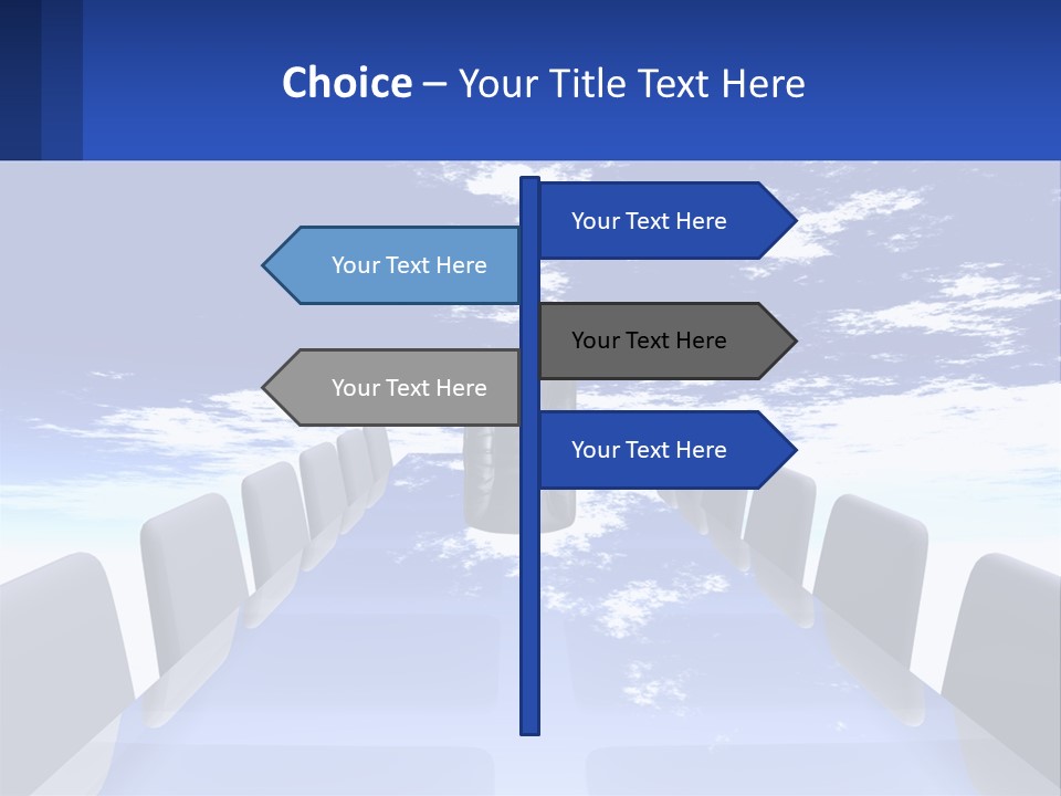 A Powerpoint Presentation With A Blue Sky And Clouds In The Background PowerPoint Template