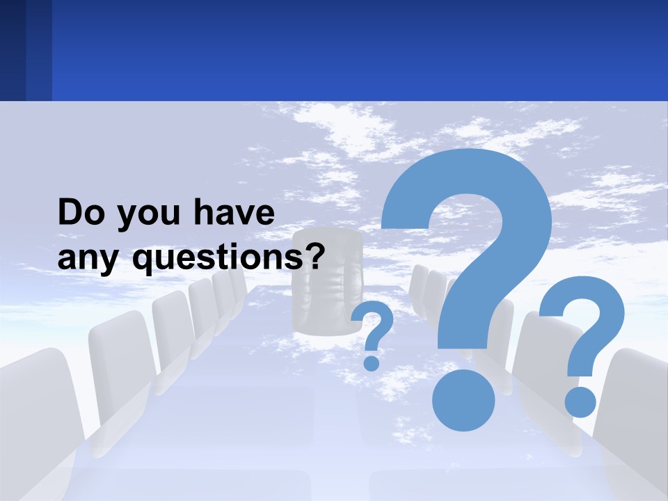 A Powerpoint Presentation With A Blue Sky And Clouds In The Background PowerPoint Template