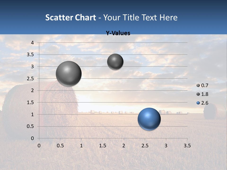 A Field With Hay Bales In The Foreground And A Sunset In The Background PowerPoint Template