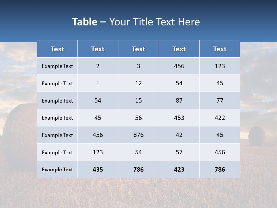 A Field With Hay Bales In The Foreground And A Sunset In The Background PowerPoint Template