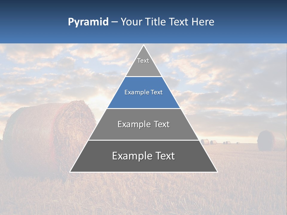 A Field With Hay Bales In The Foreground And A Sunset In The Background PowerPoint Template