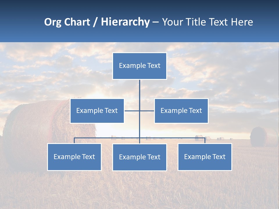A Field With Hay Bales In The Foreground And A Sunset In The Background PowerPoint Template