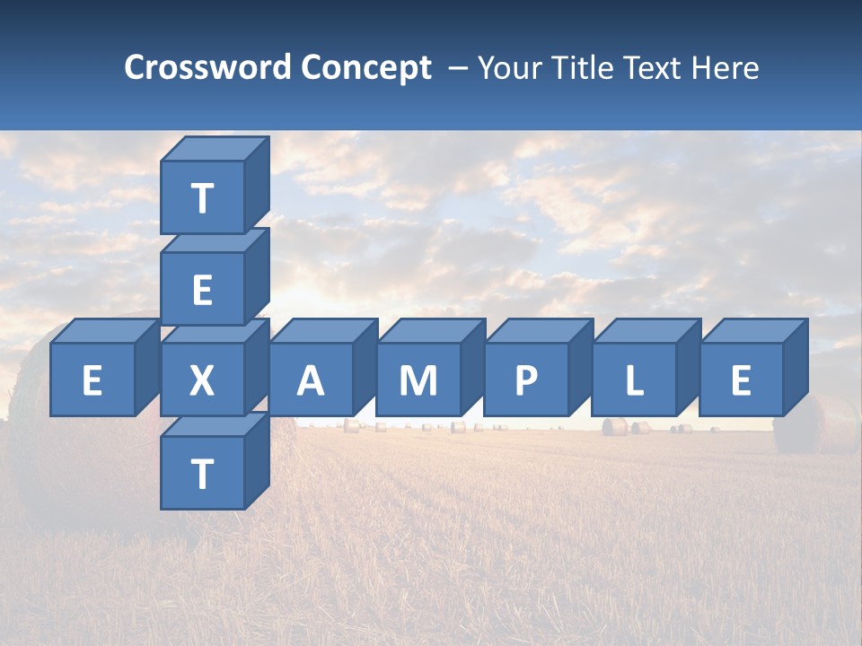 A Field With Hay Bales In The Foreground And A Sunset In The Background PowerPoint Template