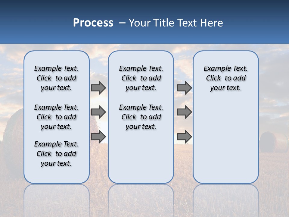 A Field With Hay Bales In The Foreground And A Sunset In The Background PowerPoint Template