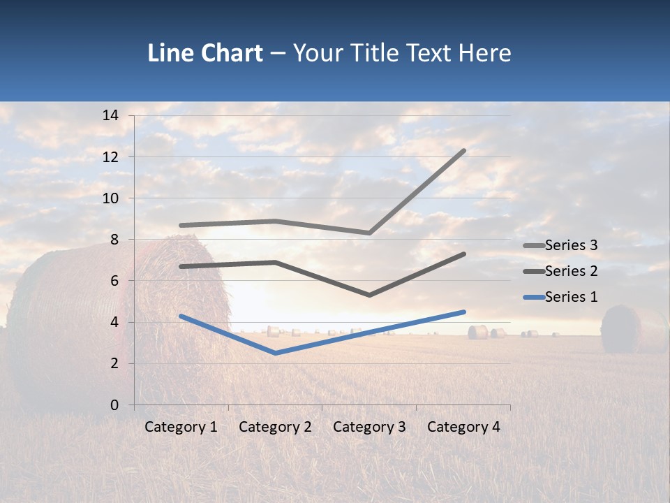 A Field With Hay Bales In The Foreground And A Sunset In The Background PowerPoint Template