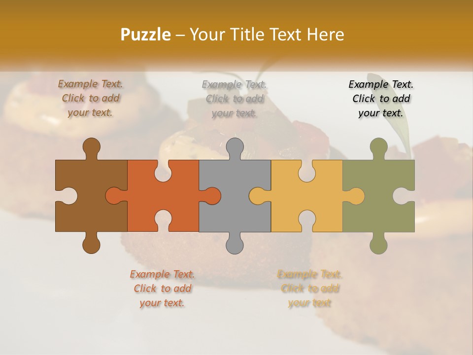 A White Plate Topped With Mini Cakes Covered In Toppings PowerPoint Template