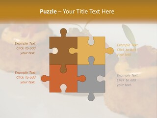 A White Plate Topped With Mini Cakes Covered In Toppings PowerPoint Template