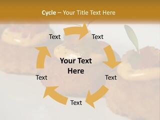 A White Plate Topped With Mini Cakes Covered In Toppings PowerPoint Template