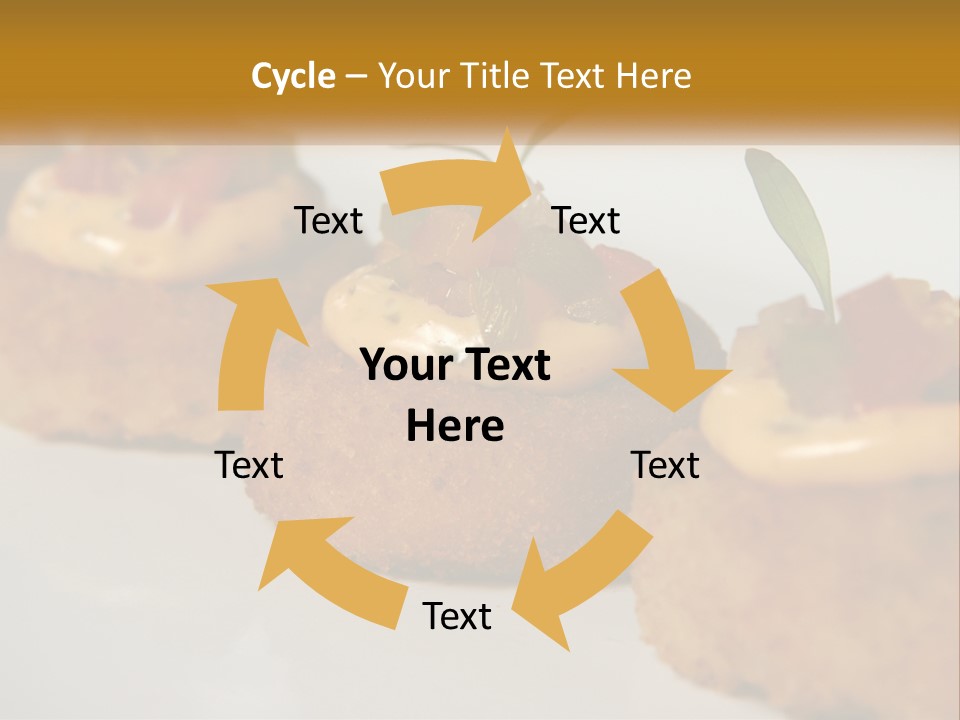 A White Plate Topped With Mini Cakes Covered In Toppings PowerPoint Template