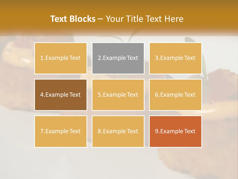 A White Plate Topped With Mini Cakes Covered In Toppings PowerPoint Template