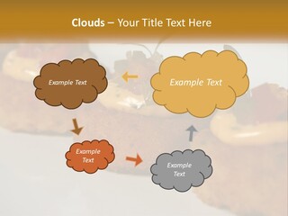 A White Plate Topped With Mini Cakes Covered In Toppings PowerPoint Template