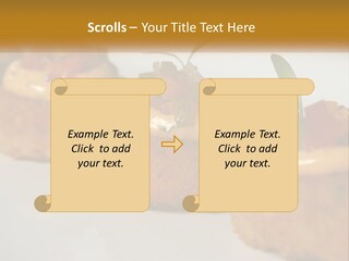 A White Plate Topped With Mini Cakes Covered In Toppings PowerPoint Template