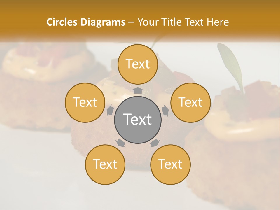 A White Plate Topped With Mini Cakes Covered In Toppings PowerPoint Template