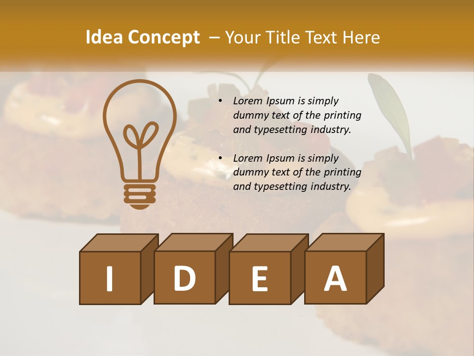 A White Plate Topped With Mini Cakes Covered In Toppings PowerPoint Template