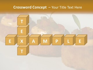 A White Plate Topped With Mini Cakes Covered In Toppings PowerPoint Template