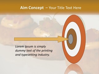 A White Plate Topped With Mini Cakes Covered In Toppings PowerPoint Template