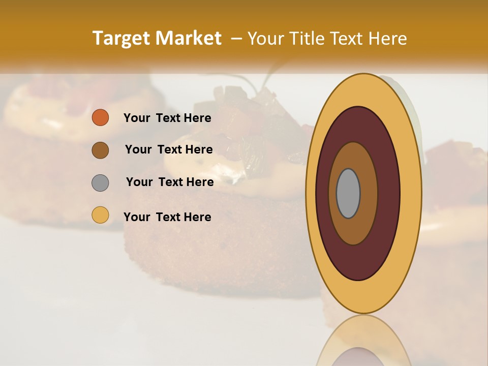 A White Plate Topped With Mini Cakes Covered In Toppings PowerPoint Template