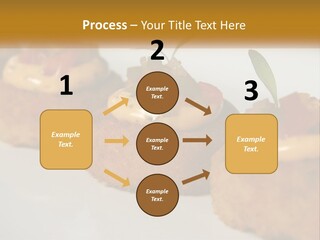 A White Plate Topped With Mini Cakes Covered In Toppings PowerPoint Template