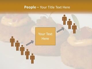 A White Plate Topped With Mini Cakes Covered In Toppings PowerPoint Template