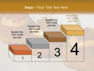 A White Plate Topped With Mini Cakes Covered In Toppings PowerPoint Template