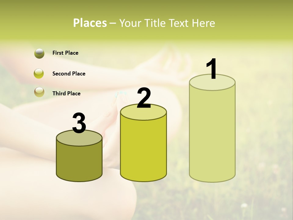 A Woman Is Sitting In The Grass Doing Yoga PowerPoint Template