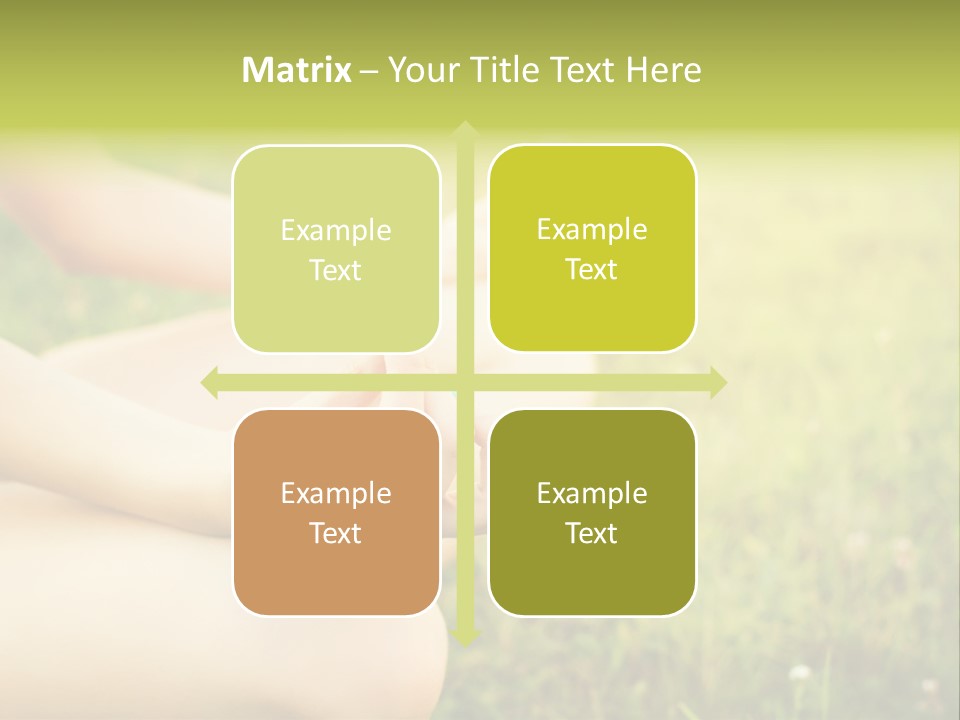 A Woman Is Sitting In The Grass Doing Yoga PowerPoint Template