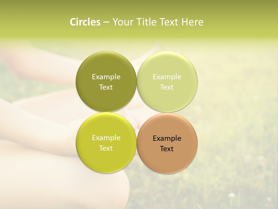 A Woman Is Sitting In The Grass Doing Yoga PowerPoint Template