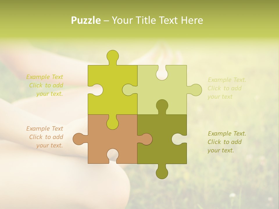 A Woman Is Sitting In The Grass Doing Yoga PowerPoint Template