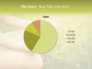 A Woman Is Sitting In The Grass Doing Yoga PowerPoint Template