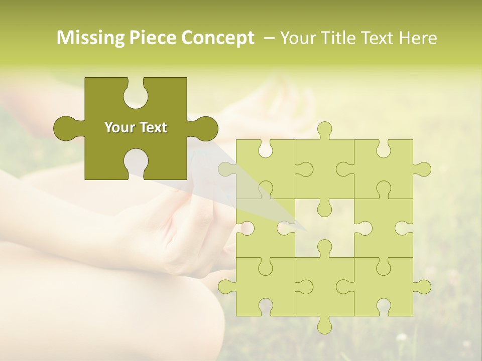 A Woman Is Sitting In The Grass Doing Yoga PowerPoint Template
