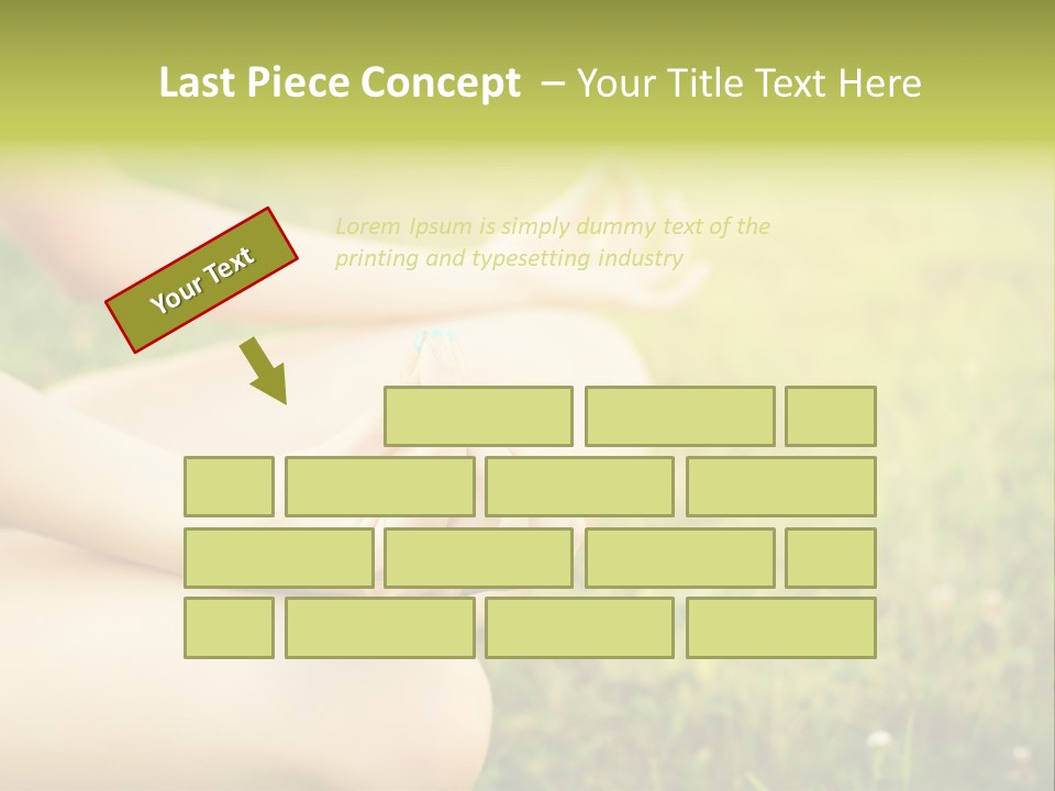 A Woman Is Sitting In The Grass Doing Yoga PowerPoint Template