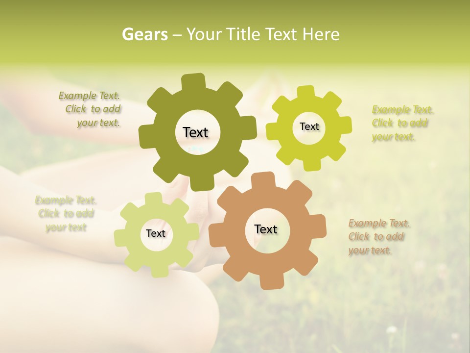 A Woman Is Sitting In The Grass Doing Yoga PowerPoint Template